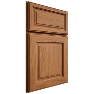 Shiloh Cabinetry Full Overlay Asherville Alder Plain Cut Caramel Door