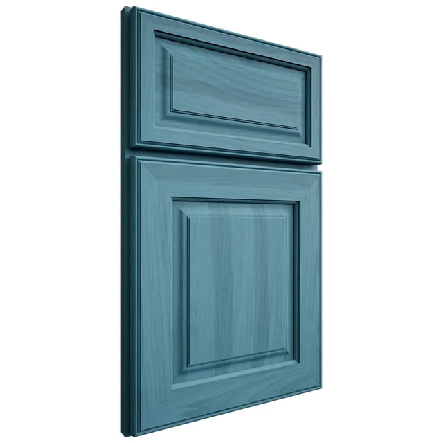 Shiloh Cabinetry Full Overlay Asherville Hickory Plain Cut Aqua Door