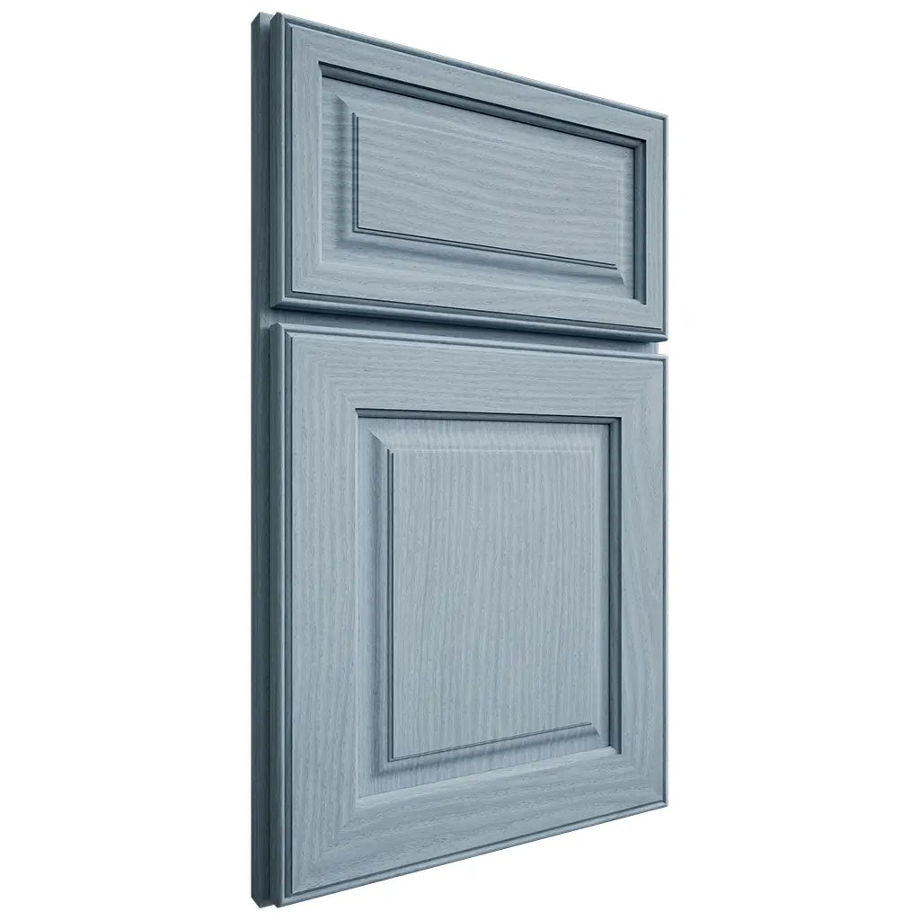 Shiloh Cabinetry Full Overlay Asherville White Oak Plain Cut Sky Door