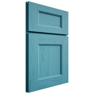 Shiloh Cabinetry Full Overlay Aspen Alder Plain Cut Aqua Door