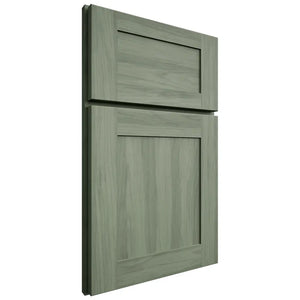 Shiloh Cabinetry Full Overlay Aspen Hickory Plain Cut Moss Door