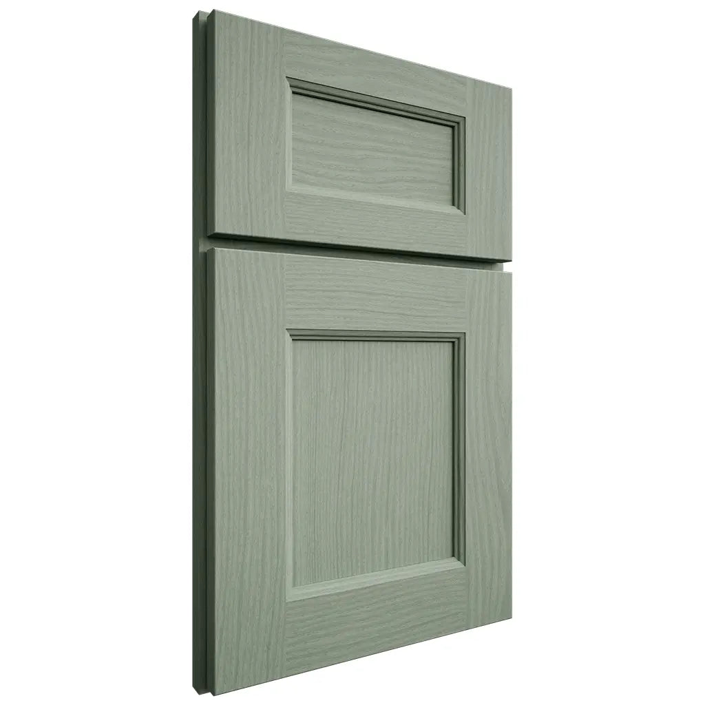 Shiloh Cabinetry Full Overlay Aspen White Oak Plain Cut Moss Door