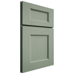 Shiloh Cabinetry Full Overlay Aspen White Oak Plain Cut Moss Door