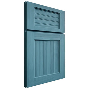 Shiloh Cabinetry Full Overlay Beaded Century Hickory Plain Cut Aqua Door