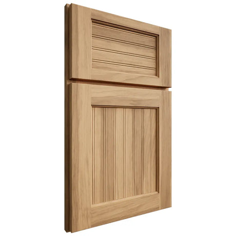 Shiloh Cabinetry Full Overlay Beaded Century Hickory Plain Cut Natural Door