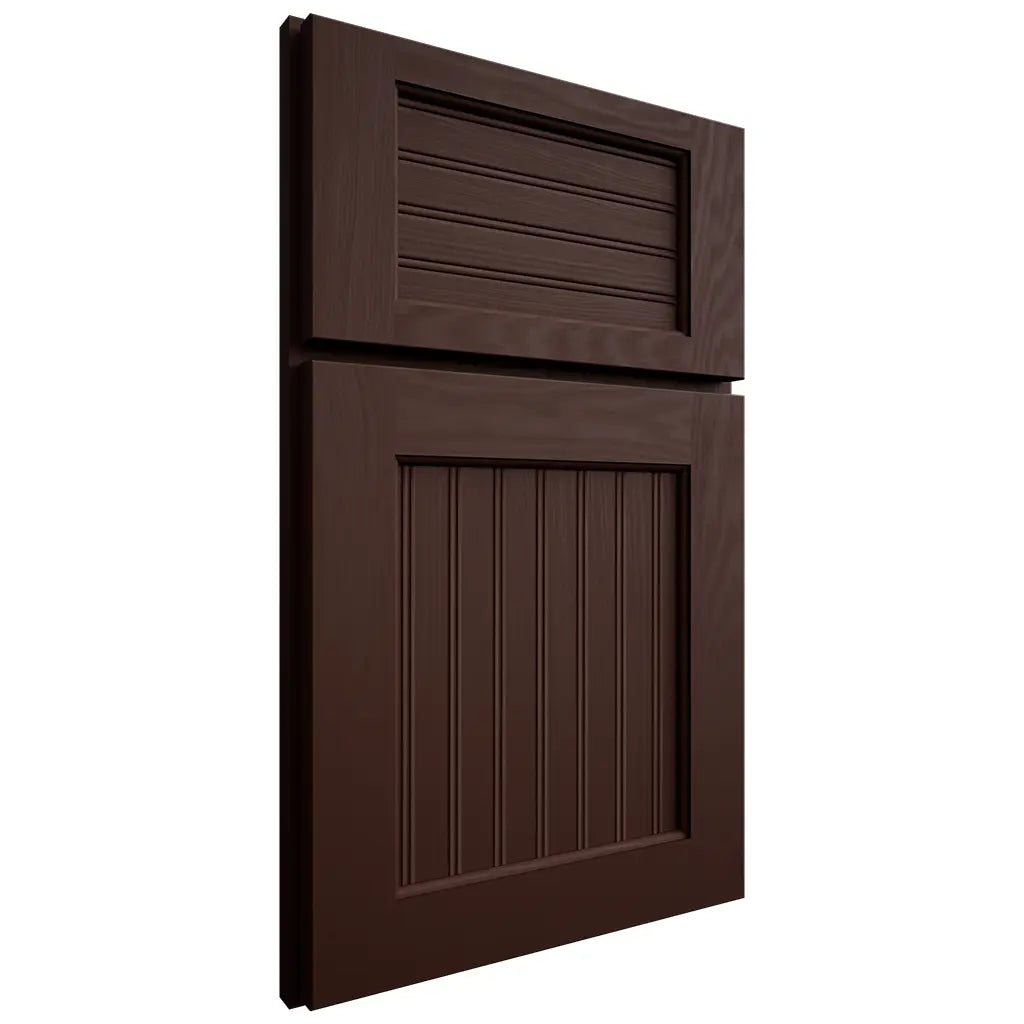 Shiloh Cabinetry Full Overlay Beaded Century Maple Plain Cut Cocoa Door