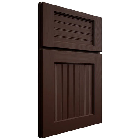 Shiloh Cabinetry Full Overlay Beaded Century Maple Plain Cut Cocoa Door