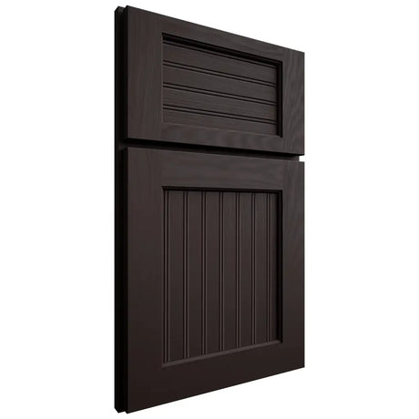 Shiloh Cabinetry Full Overlay Beaded Century Maple Plain Cut Espresso Door