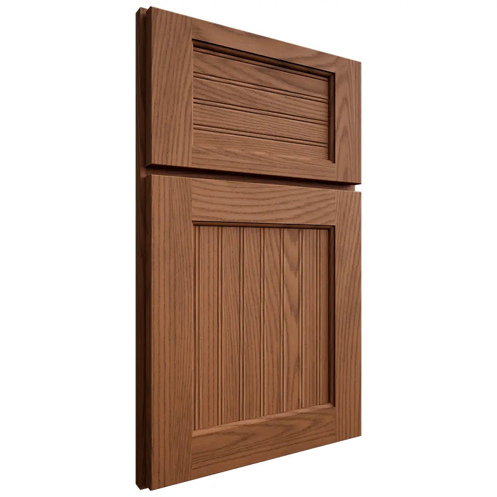 Shiloh Cabinetry Full Overlay Beaded Century Red Oak Plain Cut Braun Door