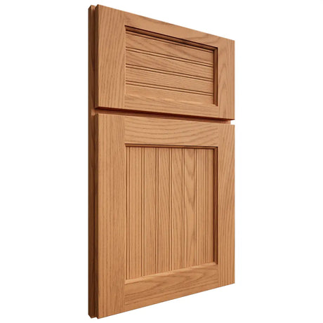 Shiloh Cabinetry Full Overlay Beaded Century Red Oak Plain Cut Medium Door