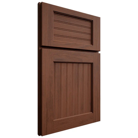 Shiloh Cabinetry Full Overlay Beaded Century Walnut Plain Cut Rye Door