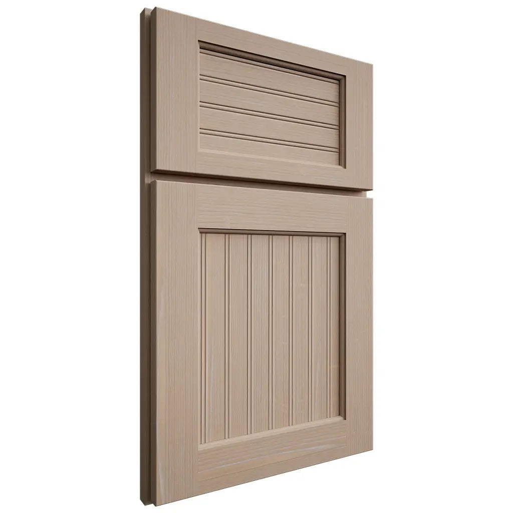 Shiloh Cabinetry Full Overlay Beaded Century White Oak Quarter Sawn Straw Door