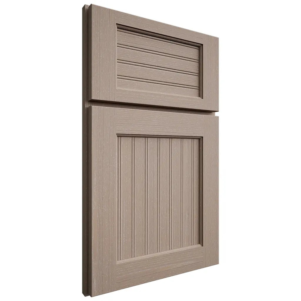Shiloh Cabinetry Full Overlay Beaded Century White Oak Quarter Sawn Whitewash Door