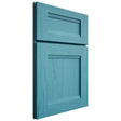 Shiloh Cabinetry Full Overlay Bristol Alder Plain Cut Aqua Door