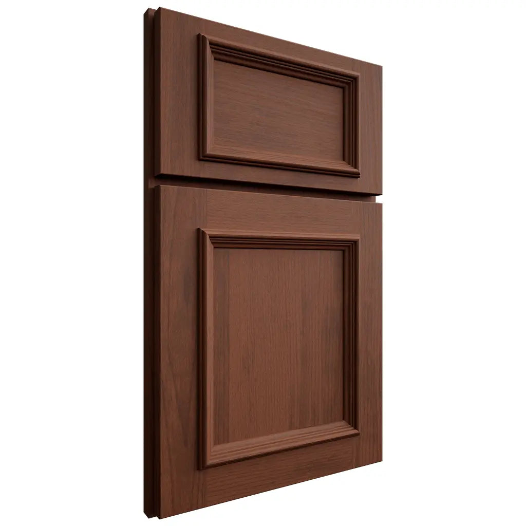 Shiloh Cabinetry Full Overlay Charleston Walnut Plain Cut Rye Door