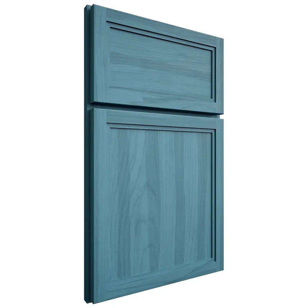Shiloh Cabinetry Full Overlay Concord Hickory Plain Cut Aqua Door