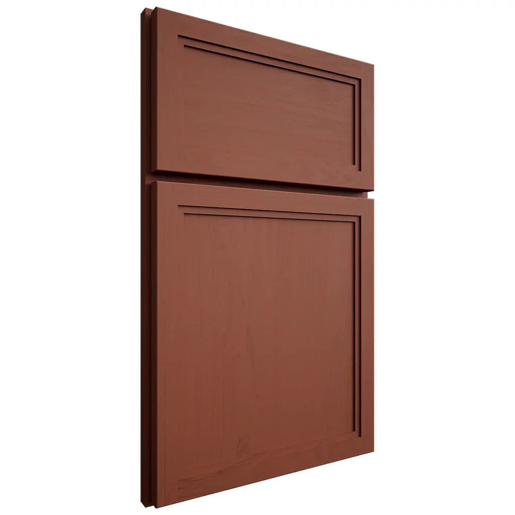 Shiloh Cabinetry Full Overlay Concord Maple Plain Cut Cayenne Door