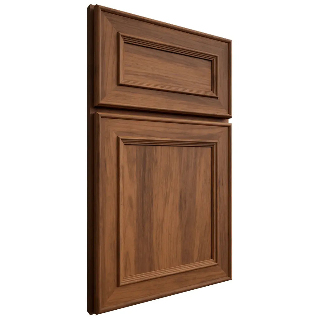 Shiloh Cabinetry Full Overlay Dalton Hickory Plain Cut Burnt Sugar Door