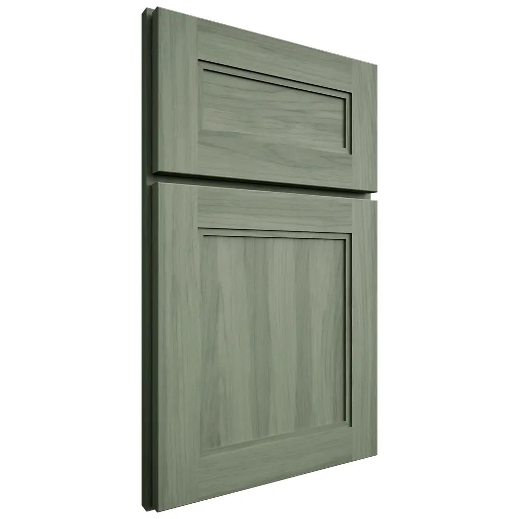 Shiloh Cabinetry Full Overlay Dalton Hickory Plain Cut Moss Door