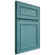 Shiloh Cabinetry Full Overlay Dalton Red Oak Plain Cut Aqua Door