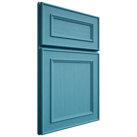 Shiloh Cabinetry Full Overlay Dalton White Oak Rift Cut Aqua Door