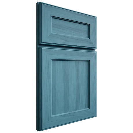 Shiloh Cabinetry Full Overlay Essex Hickory Plain Cut Aqua Door