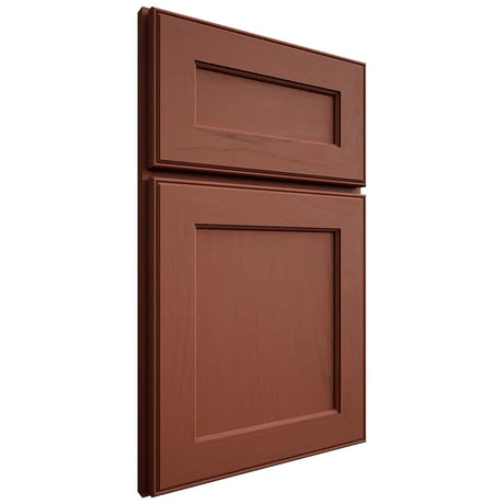 Shiloh Cabinetry Full Overlay Essex Maple Plain Cut Cayenne Door