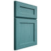 Shiloh Cabinetry Full Overlay Essex Red Oak Plain Cut Aqua Door