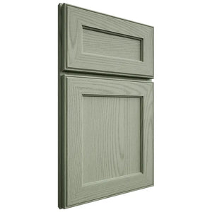 Shiloh Cabinetry Full Overlay Essex Red Oak Plain Cut Moss Door