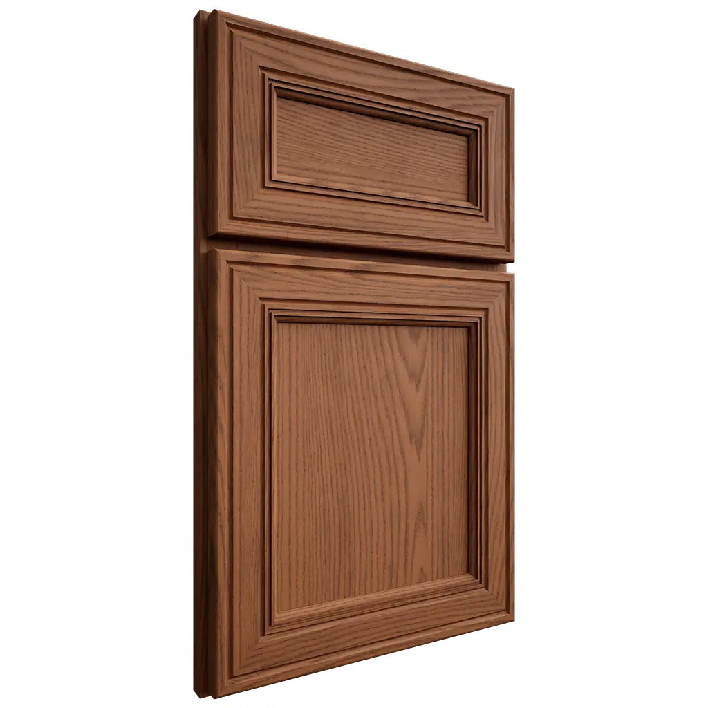 Shiloh Cabinetry Full Overlay Glenbrook Red Oak Plain Cut Braun Door