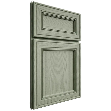 Shiloh Cabinetry Full Overlay Glenbrook Red Oak Plain Cut Moss Door