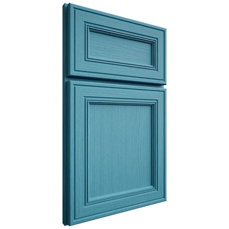 Shiloh Cabinetry Full Overlay Glenbrook White Oak Plain Cut Aqua Door
