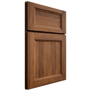 Shiloh Cabinetry Full Overlay Greensboro Hickory Plain Cut Burnt Sugar Door