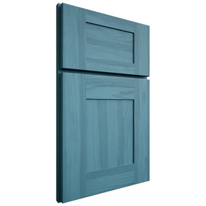 Shiloh Cabinetry Full Overlay Hartford Hickory Plain Cut Aqua Door