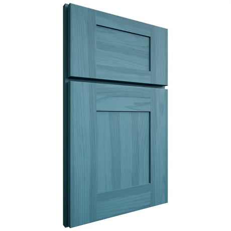 Shiloh Cabinetry Full Overlay Hartford Hickory Plain Cut Aqua Door