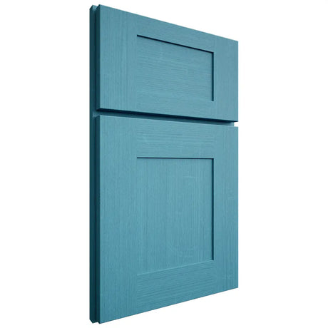 Shiloh Cabinetry Full Overlay Hartford White Oak Quarter Sawn Aqua Door