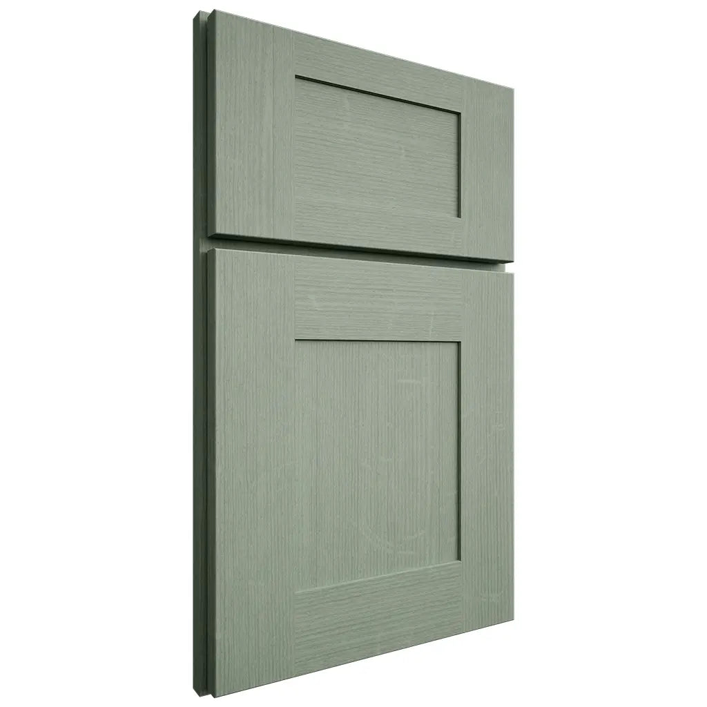 Shiloh Cabinetry Full Overlay Hartford White Oak Quarter Sawn Moss Door