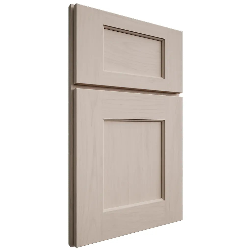 Shiloh Cabinetry Full Overlay Heritage Alder Plain Cut White Sands Door