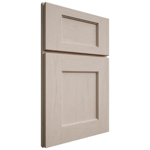 Shiloh Cabinetry Full Overlay Heritage Alder Plain Cut White Sands Door