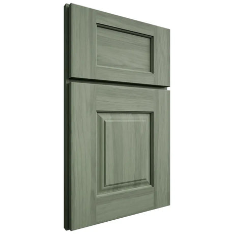Shiloh Cabinetry Full Overlay Heritage Hickory Plain Cut Moss Door