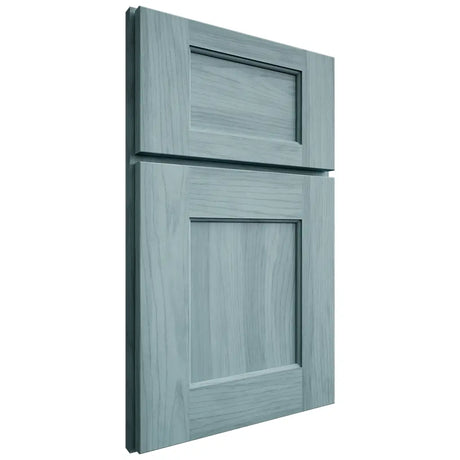 Shiloh Cabinetry Full Overlay Heritage Hickory Plain Cut Sky Door