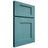 Shiloh Cabinetry Full Overlay Heritage Red Oak Plain Cut Aqua Door