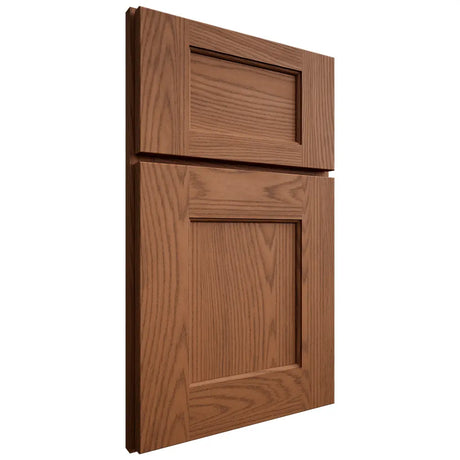 Shiloh Cabinetry Full Overlay Heritage Red Oak Plain Cut Braun Door