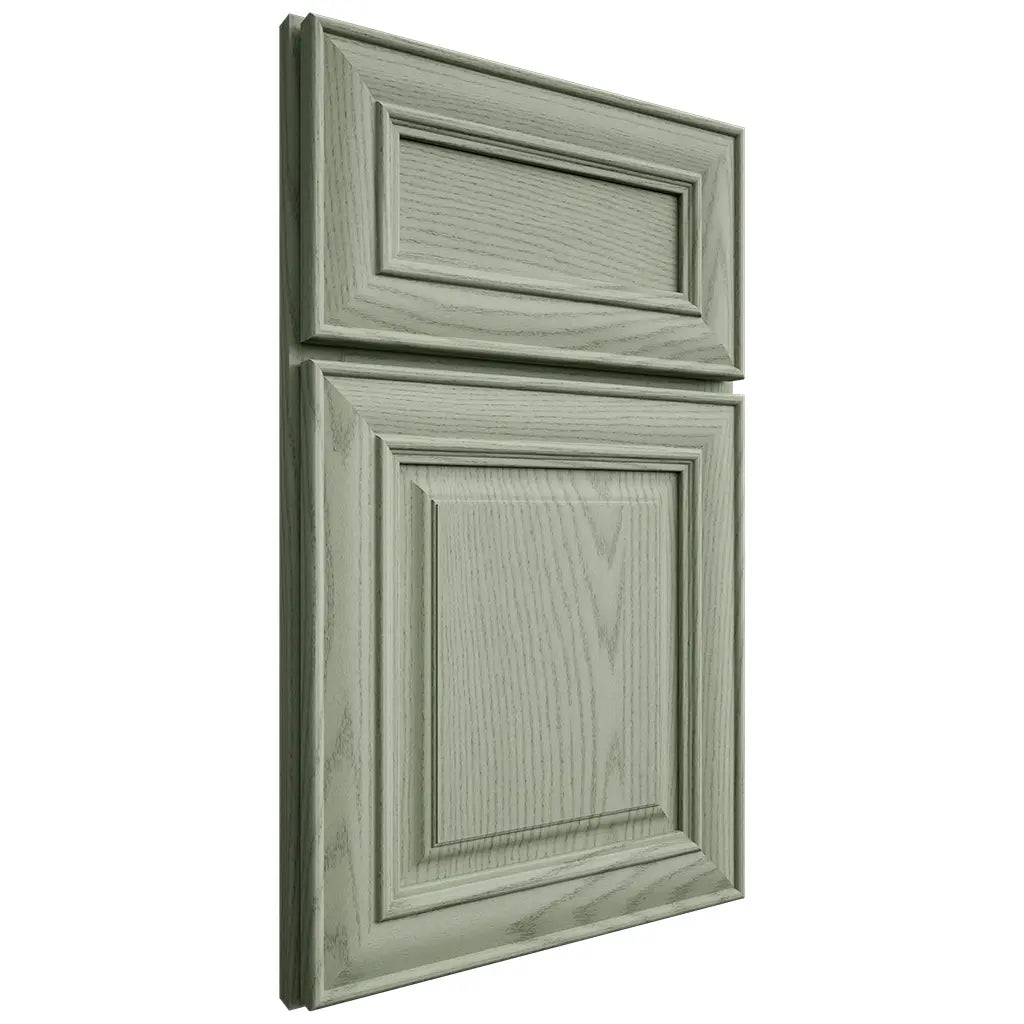 Shiloh Cabinetry Full Overlay Kendall Red Oak Plain Cut Moss Door