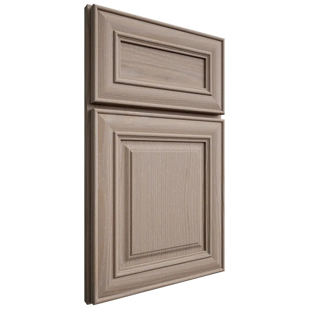 Shiloh Cabinetry Full Overlay Kendall White Oak Plain Cut Whitewash Door