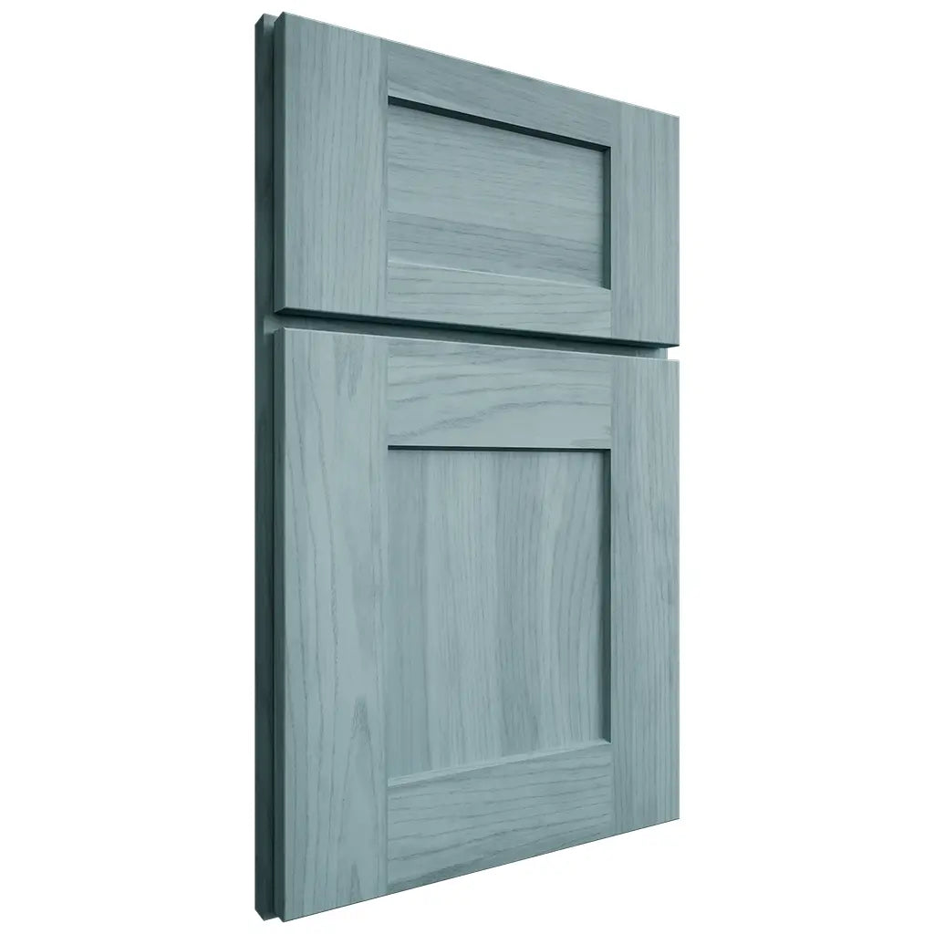 Shiloh Cabinetry Full Overlay Lancaster Hickory Plain Cut Sky Door