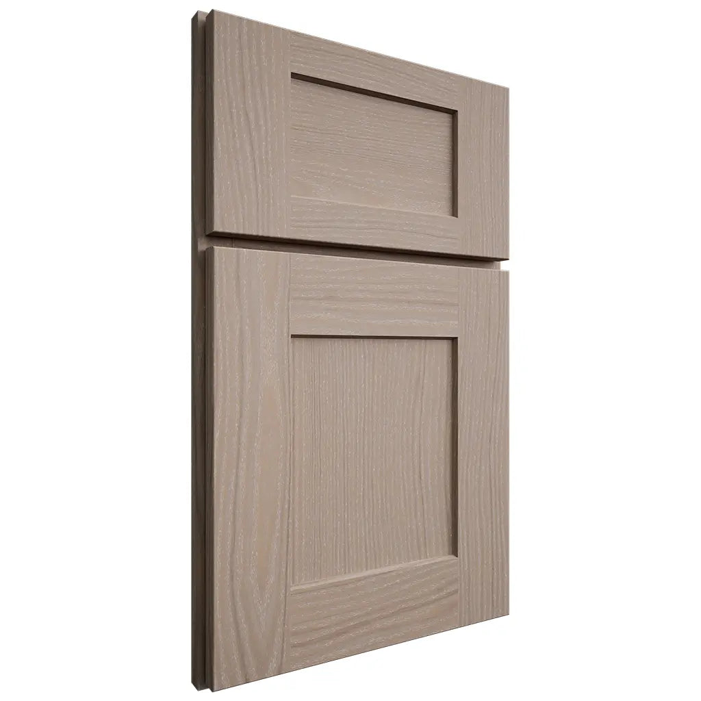 Shiloh Cabinetry Full Overlay Lancaster White Oak Plain Cut Whitewash Door