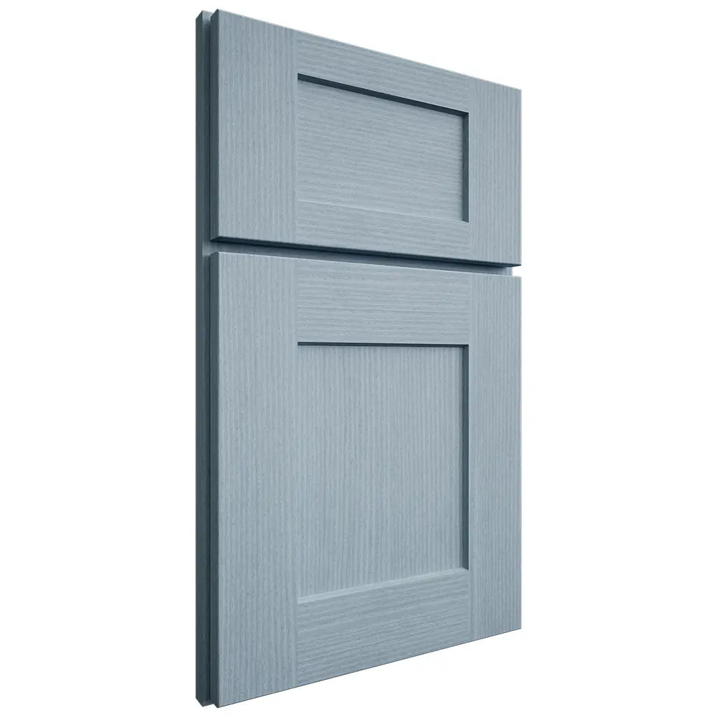 Shiloh Cabinetry Full Overlay Lancaster White Oak Rift Cut Sky Door