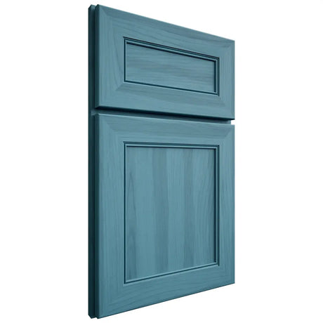 Shiloh Cabinetry Full Overlay Landes Hickory Plain Cut Aqua Door