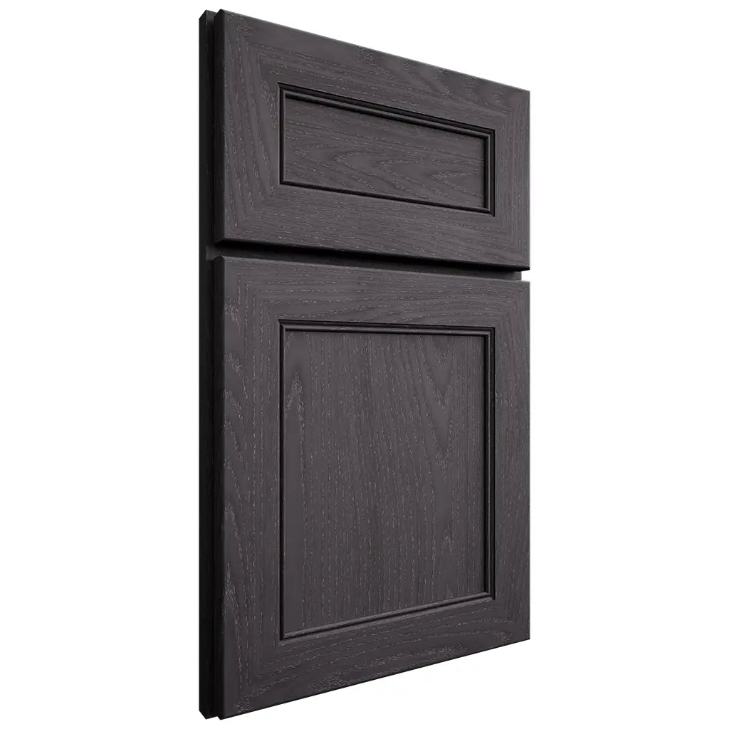 Shiloh Cabinetry Full Overlay Landes Red Oak Plain Cut Harbor Door
